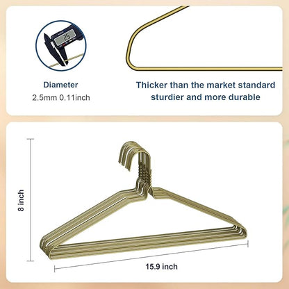 SPECILITE Wire Metal Clothes Hangers Bulk 200 Pack for Standard Size Suits, Coats, Shirts, Pants, Skirts, Space Saving, Non Slip,16 Inch 12 Gauge Ultra Thin, Bronze