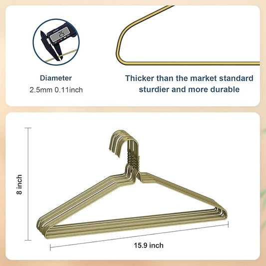 SPECILITE Wire Metal Clothes Hangers Bulk 200 Pack for Standard Size Suits, Coats, Shirts, Pants, Skirts, Space Saving, Non Slip,16 Inch 12 Gauge Ultra Thin, Bronze