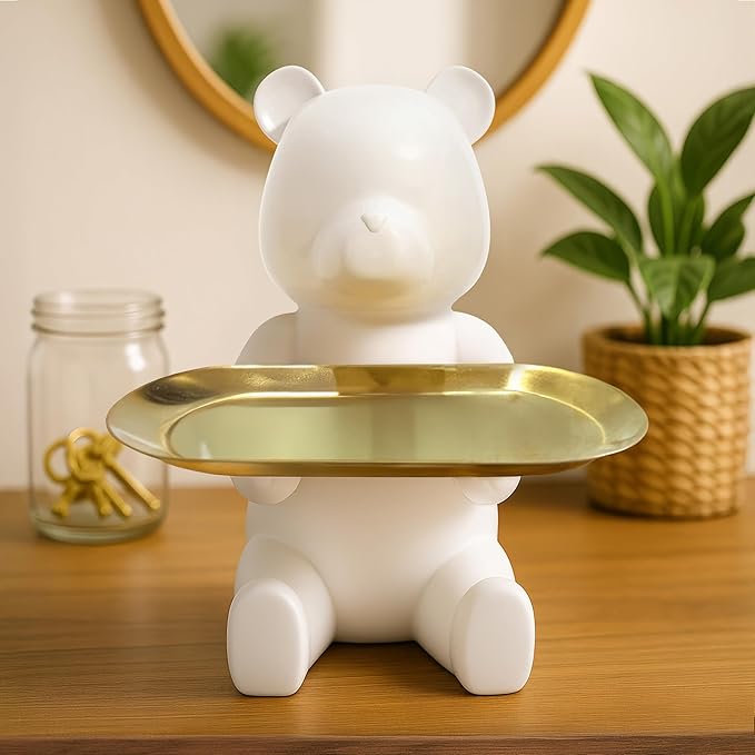 Key Bowl Key Dish, Decorative Tray, White Elephant Gifts, Bookshelf Decor, Coffee Table Decor, Sideboard Decor, House Warming Gifts, Closing Gifts for Home Buyers, Entryway Decor Ideas (Matte White)