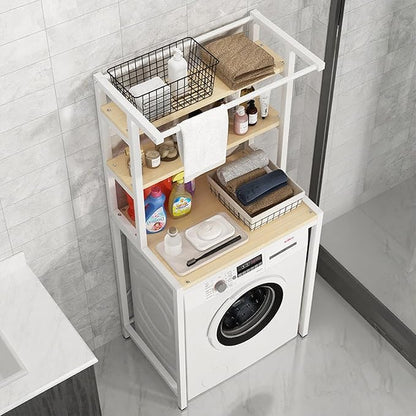 Gdrasuya10 Over The Washer and Dryer Storage Shelves for Laundry Organization, 3 Tier Washing Machine Storage Utility Rack Freestanding Laundry Storage Shelf Organizer Space Save (White)