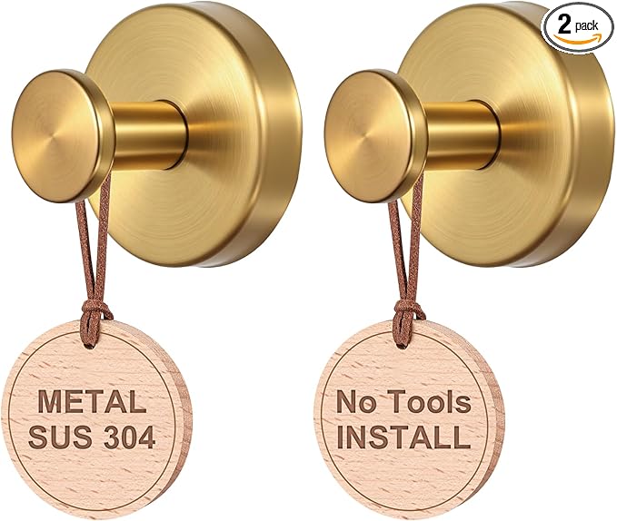 PZTO Suction Cup Hooks:Metal Hanger,for Galss Window Door & Tile Wall,Shower Bathroom Towel Holder Hanging Hook, 2 Pack (Antique Gold)