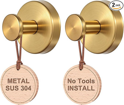 PZTO Suction Cup Hooks:Metal Hanger,for Galss Window Door & Tile Wall,Shower Bathroom Towel Holder Hanging Hook, 2 Pack (Antique Gold)