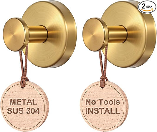 PZTO Suction Cup Hooks:Metal Hanger,for Galss Window Door & Tile Wall,Shower Bathroom Towel Holder Hanging Hook, 2 Pack (Antique Gold)
