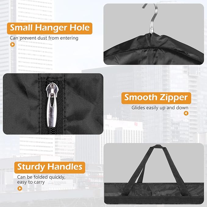 MISSLO 72" Wedding Dress Garment Bag Waterproof Garment Bags for Travel for Women Dress Bags for Gowns Long for Closet Storage 3-Pack, Black
