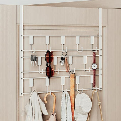 PAPAGIFTREE Over The Door Hooks for Hanging, 14 Hook Over Door Hanger and Towel Rack for Bathroom