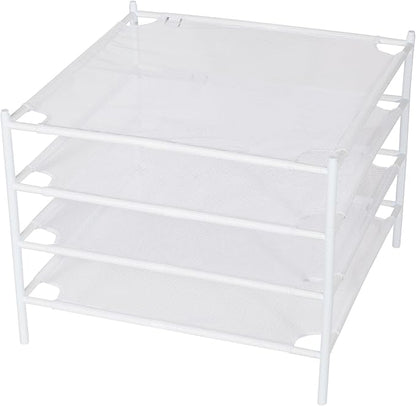 Sweater Drying Rack, 4-Layer Stackable Flat Clothes Drying Rack, Laundry Drying Rack, Mesh Air Dryer, Portable Dry Rack for Indoor & Outdoor