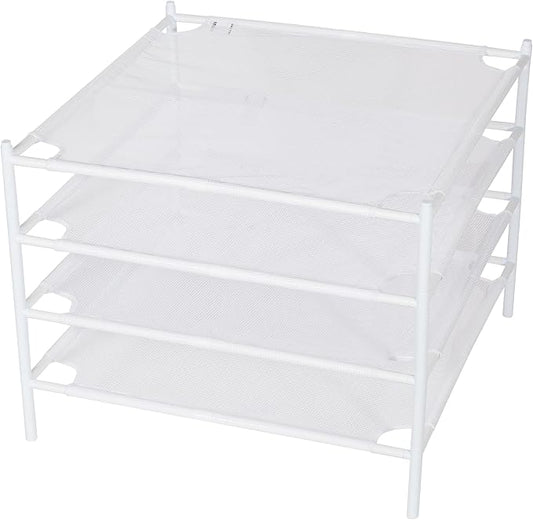 Sweater Drying Rack, 4-Layer Stackable Flat Clothes Drying Rack, Laundry Drying Rack, Mesh Air Dryer, Portable Dry Rack for Indoor & Outdoor