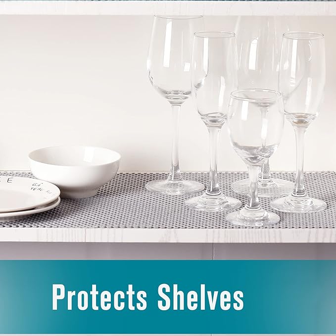 Drawer Shelf and Cabinet Liner, Thick Strong Grip, Non-Adhesive Liners Protect Kitchen Cabinets and Cupboard, Bathroom Drawers, Easy Install, Breathable Mat, 20 X 118 Inces, Black