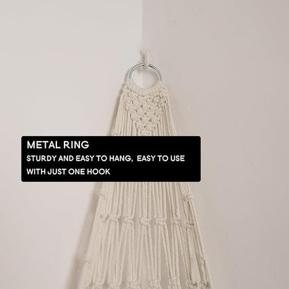 Novel Stuffed Animal Hammock Corner Hanging Net for Stuff Aniaml Storage Macrame Toy Display Plush Toy Holder-Perfect for The Tiny Space Walls (cream, XXL)