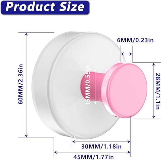 Suction Cup Hooks for Shower,Removable No Drill Towel Hooks,Upgraded 15 lbs Strong Suction hooks for Bathroom Tile,Shower Wall,Glass Door,Kitchen-Loofah,Coat,Stainless Waterproof-White Pink 2 Pcs