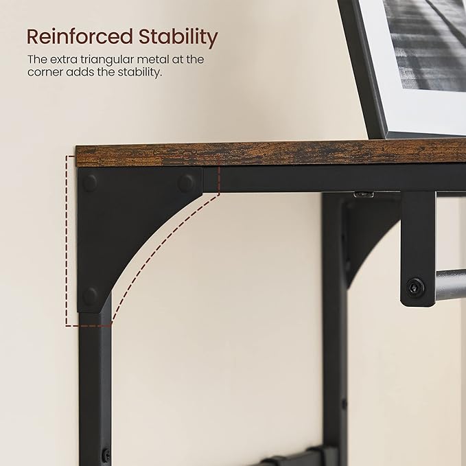 VASAGLE Laundry Room Shelf Wall Mounted, Coat Rack Shelf, with 8 Removable Hooks, for Entryway, Living Room, Kitchen, Bedroom, 15.7 x 9.4 x 9.4 Inches, Rustic Brown and Black ULCR103B01