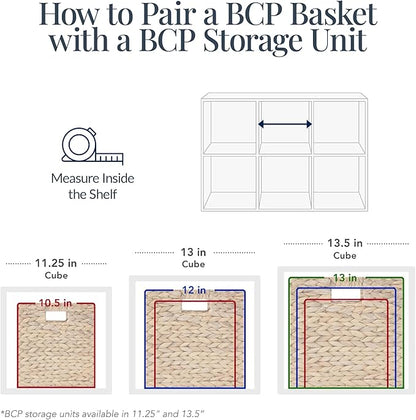 Best Choice Products 12x12in Pack of 5 Cube Storage Baskets, Water Hyacinth Multipurpose Collapsible Organizers, Handwoven Laundry Totes for Laundry, Living Room, Kids Room & Nursery - Gray
