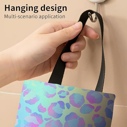 Plastic Bag Holder, Wall Mount Grocery Bag Organizer, Funny Hanging Storage Dispenser for Home Kitchen Cute Colorful Leopard