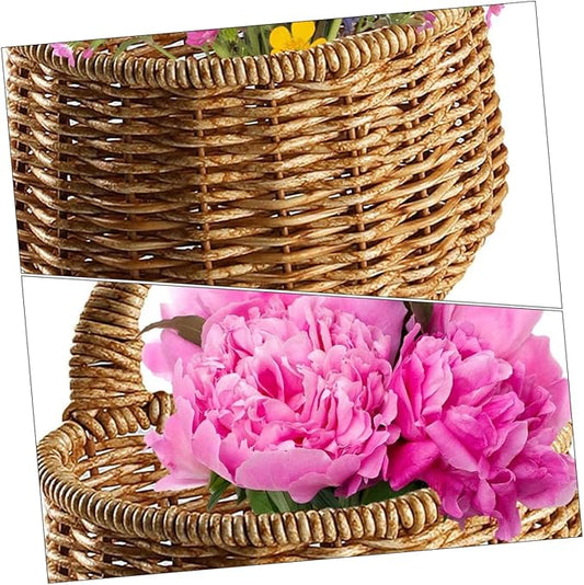 Multi-function Wall-mounted Storage Basket for Kitchen Woven Organizer for Garlic Eggs and Vegetables Rustic Decorative Basket for Organization