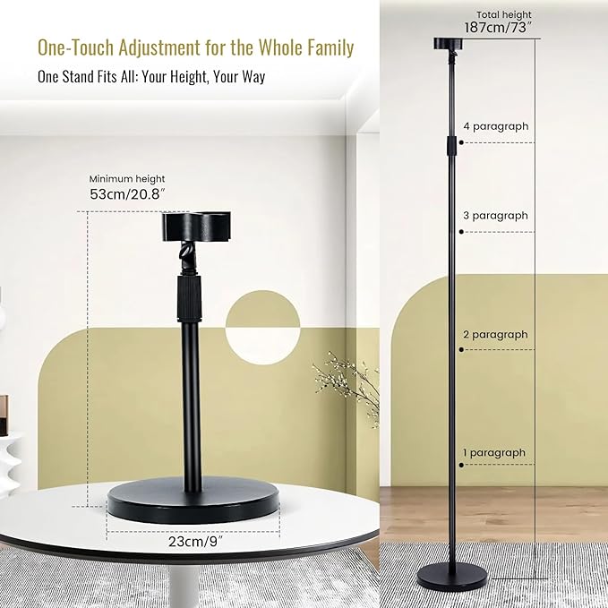 INNOLIFE 73 inch Reach Hair Dryer Holder - Hands-Free Mount, Universal Fit for Bathroom Organization & Cord Management