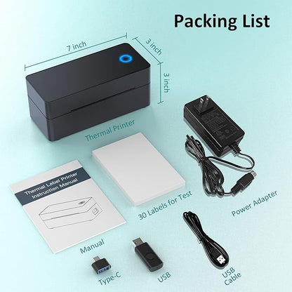 Shipping Label Printer, 4x6 Bluetooth Thermal Label Printer for Shipping Packages Small Business Mailing, Support iOS, Android, Mac, Windows, Chrome, Used for UPS, USPS, Ebay, Etsy, Amazon, Navy Blue
