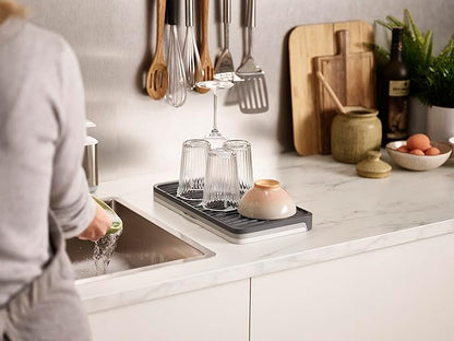 Joseph Joseph Tier Expandable Draining Board, Dish Rack Drainer, Plastic, Grey