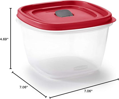 Rubbermaid Easy Find Lids Food Storage Container, 7-Cup | Racer Red | Pack of 2