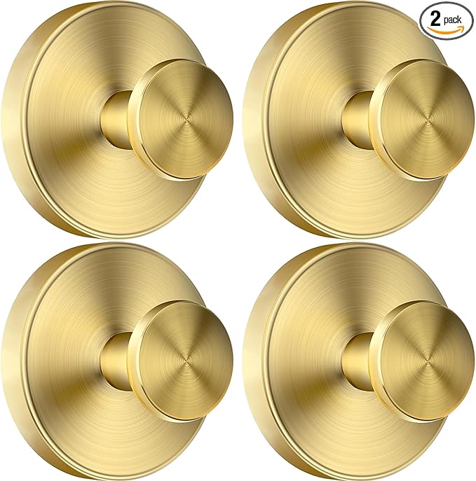 luckin smile Suction Cup Hooks for Shower, No-Drill Removable Towel Hook for Bathrooms, Shower Hooks, Suitable for Bathrooms, Kitchens, Windows, Glass, Powerful Suction Cup Hook (4, Gold)