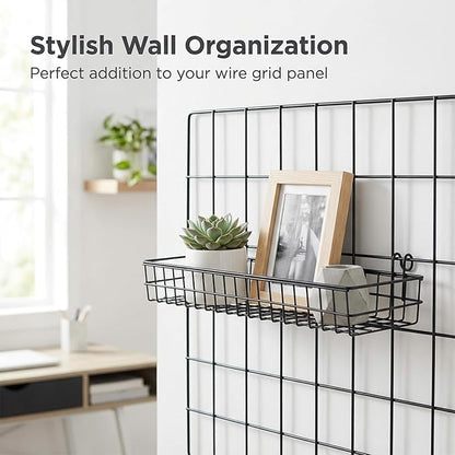4 PCS 15.75×3.94×1.97 Inch Hanging Wire Basket, Wire Baskets for Organizing Wall Basket Storage Wall Baskets for Wall-Mounted Storage in Kitchens, Bathrooms and Balconies-Black