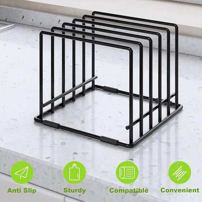 Veepus 2-pack 5-slot baking storage scratch-resistant cookie tray organizer with anti-slip frame for kitchen cabinet - portable and dust-resistant