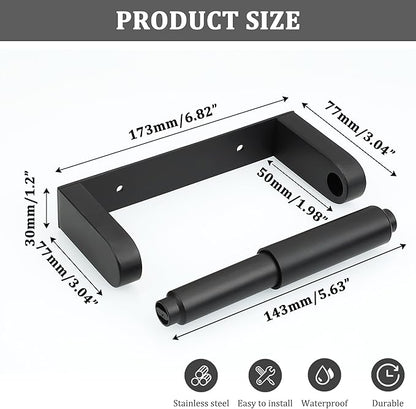 Alise Black Toilet Paper Holder, Double Post Spring Loaded Bathroom Toilet Paper Holder Wall Mount SUS304 Stainless Steel Tissue Holder Toilet Paper Roll Holder for Washroom, RV