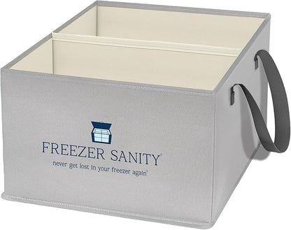 The Original Chest Freezer Organizer Bins, Stackable Storage Organizers, Deep Freezer Dividers, Handles, Heavy-Duty, Waterproof Regular 15x14x9