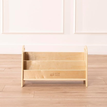 ECR4Kids 2-Shelf Tabletop Book Display with Handles, Beginner Bookshelf, Natural
