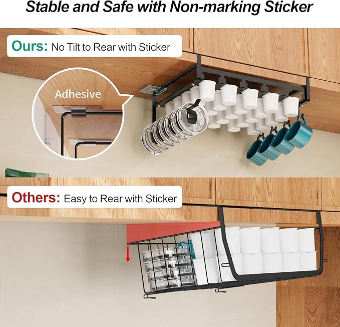 GSlife Appliance Slider and K Pod Storage Basket - 2 in Set of Sliding Tray for Coffee Maker and Under Shelf Storage for K Pod Coffee, Appliance Rolling Tray with Mat for Countertop, Bunlde