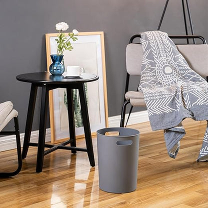 4 Pack Small Trash Can for Bathroom - 3 Gallon/12-Liter Wastebasket, Round Plastic Garbage Container Bin for Bedroom Office Grey.