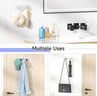 Ironing Board Holder Wall Mount,Ironing Board Hanger with Removable Hooks, Laundry Rooms Stainless Steel Ironing Boards Hook for Wall for Y or T Leg (Silver)