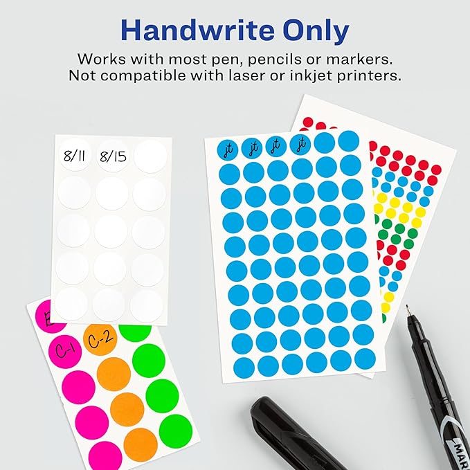 Avery Multi-Use Permanent Labels, 1" x 2.75", White, Non-Printable, 128 Blank Labels Total (6113)