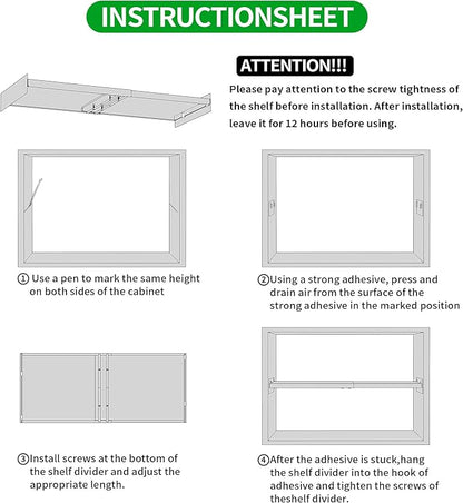 26-38in Expandable Shelf,Tension Shelves for Closet,Expandable Shelf for Cabinet Cabinet Pantry, 11.8" D,1pack