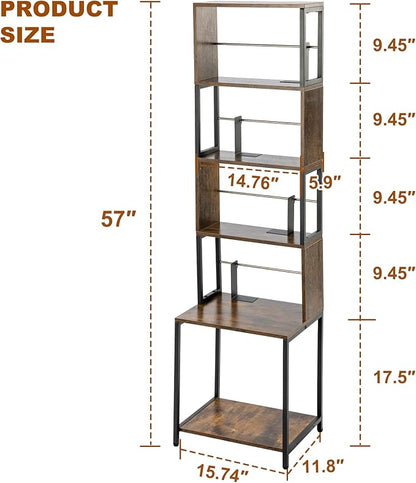 Aquzee CD Storage Rack, Wooden DVD Shelf, CD Holder with Adjustable Dividers, DVD Tower Rack, Media Storage Shelf for CDs/DVDs, Books, Video Games, Suitable for Living Room, Bedroom, Home Office