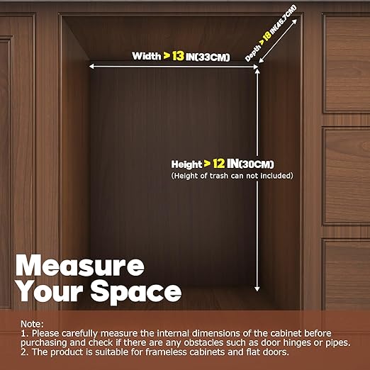 40 Qt Pull Out Trash Can Under Cabinet with Soft-Close Slides,Door Mounting Under Sink Garbage Can Slide Out Kit for Kitchen, Garbage Can Not Included, Requires Minimum Cabinets Opening 13" W X 18" D