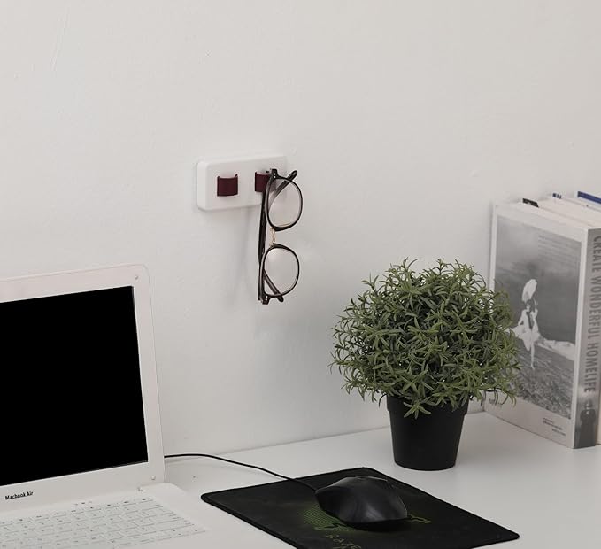 KELEQUI ZAP Wall Mount Eye Glasses Holder Spectacle Eyeglass Hanger Hanging Eyeglasses Holder for Desk Wood Sunglass Organizer Hanging Sunglasses Holder Wall Nerdy Gifts for Men Women