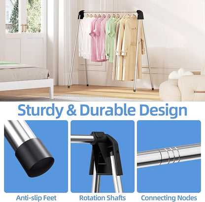 APEXCHASER Clothes Drying Rack - Laundry Rack for Efficient Air Drying, Collapsible Clothing Rack, Foldable Clothes Drying Rack, Heavy Duty Stainless Steel Clothes Rack
