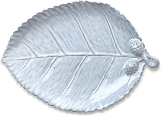 Ceramic Jewelry Dish, Decorative Tray for Rings Earrings Necklaces Bracelet Watch Keys, 4.50" Trinket Tray as Gifts for Women (Antique Leaf)