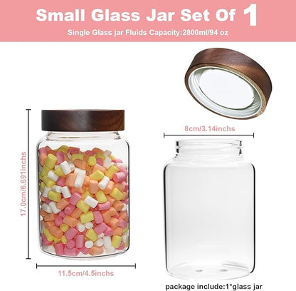 40oz Airtight Glass Jars with Screw Lid Glass Ground Container Sugar Storage Canister for Pantry Spice Tea Coffee Bean Seasoning Nuts Cookies Overnight Oatmeal (1200ml(400z)-1 PACK-A)
