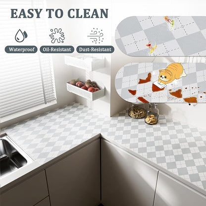Shelf Liner for Kitchen Cabinets 24" x 360" Non-Adhesive Non-Slip Drawer Liners for Dresser, Waterproof Washable Paper, Durable Protector Mat for Pantry Shelves Cupboards, Light Grey