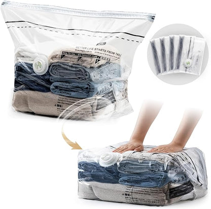 TAILINK Cube Vacuum Storage Bags, 4 Pack Medium Size (25x19x11 inch), Vacuum Seal Bags for Clothing, Compression Packing for Clothes, Blankets, Baby Clothes, No Pump Needed