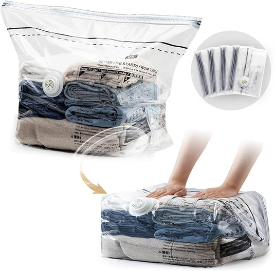 TAILINK Cube Vacuum Storage Bags, 4 Pack Medium Size (25x19x11 inch), Vacuum Seal Bags for Clothing, Compression Packing for Clothes, Blankets, Baby Clothes, No Pump Needed