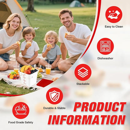 WELKOR Square Food Containers with Lids 4-Pack, Commercial Grade Airtight Plastic Bins for Restaurant Kitchen Pantry Storage, Freezer & Dishwasher Safe (Red, 4QT-4PACK)