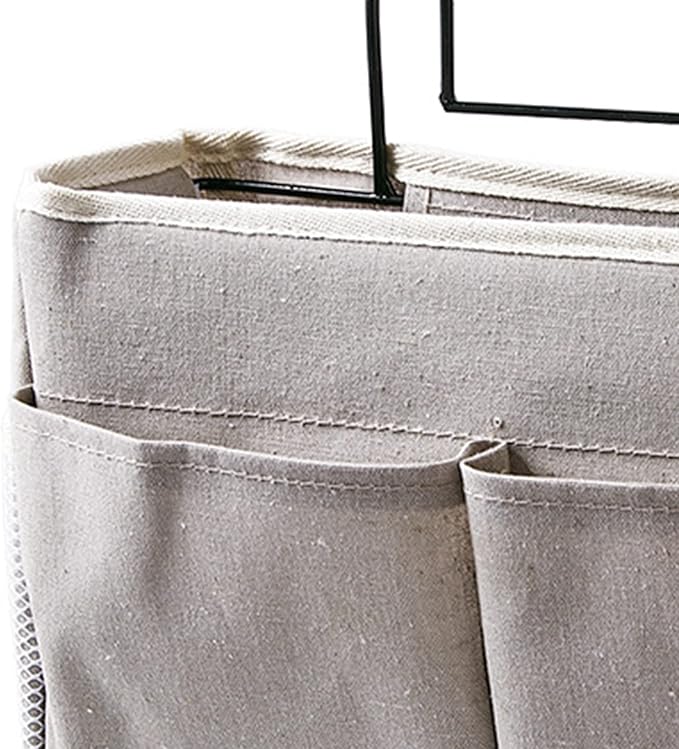 Cosiki Bedside, Bedside Storage/Bedside Hanging Storage Bag Hanging Desk Organizer for Headboards Bunk Beds Dorm Rooms Book Phone Magazine Holder (Grey)