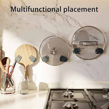 Li&Zhao Pot Lid Organizer for Cabinet Door - 5 Pairs of Lid Organizers Inside Cabinet Pot and Pan Organizer Door Wall Mount Pot Lid Holder Pot Cover Holder Rack for Kitchen Cupboard(Black)