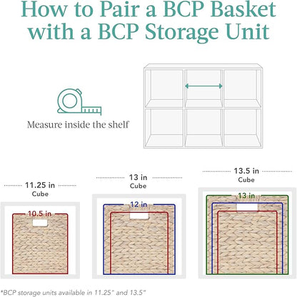 Best Choice Products 12x12in Hyacinth Baskets, Rustic Set Of 5 Multipurpose Collapsible Storage Organizer, Handwoven Laundry Totes for Bedroom, Living Room, Shelves w/Inserts - Natural