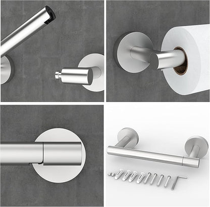 Brushed 2 Pack Toilet Paper Holder SUS304 Stainless Steel Double Post Pivoting Toilet Paper Roll Holder Wall Mounted Toilet Tissue Holder for Commercial Bathroom RV