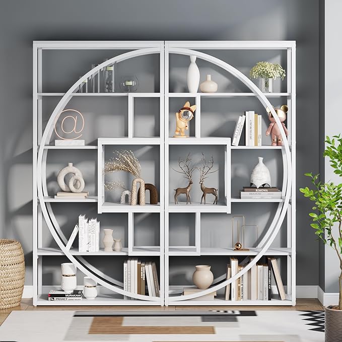 Tribesigns Bookshelf, Modern 5-Tier Etagere Bookcase, 70.8 inch Tall Bookshelf with 8 Open Storage Shelf, Book Shelf Display Tack Shelving Unit for Home Office Living Room, White | Book Shelf Display, Tack Shelving Unit