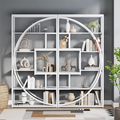 Tribesigns Bookshelf, Modern 5-Tier Etagere Bookcase, 70.8 inch Tall Bookshelf with 8 Open Storage Shelf, Book Shelf Display Tack Shelving Unit for Home Office Living Room, White | Book Shelf Display, Tack Shelving Unit