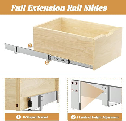 Pull Out Cabinet Organizer, Pull Out Drawers for Cabinets, Slide Out Wood Drawer, 8" High Pull Out Shelf for Kitchen Cabinet Pantry, 19½" W×21" D